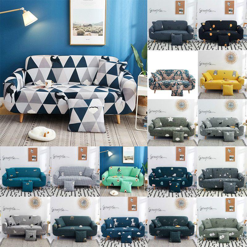 Elegante Geometrische Blumenmuster-Überwürfe für 1/2/3/4-Sitzer-Sofas Mit Knitterarmem Design