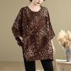 Oversized Vintage Leopard Casual Loose Long T Shirt Tops Women Summer T-shirt