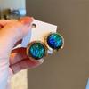 Silver Needle - Peacock Blue Button
