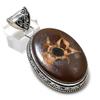 Mud Crack Fossil Gemstone Handmade 925 Sterling Silver Gift Pendant 2.25" F6p46