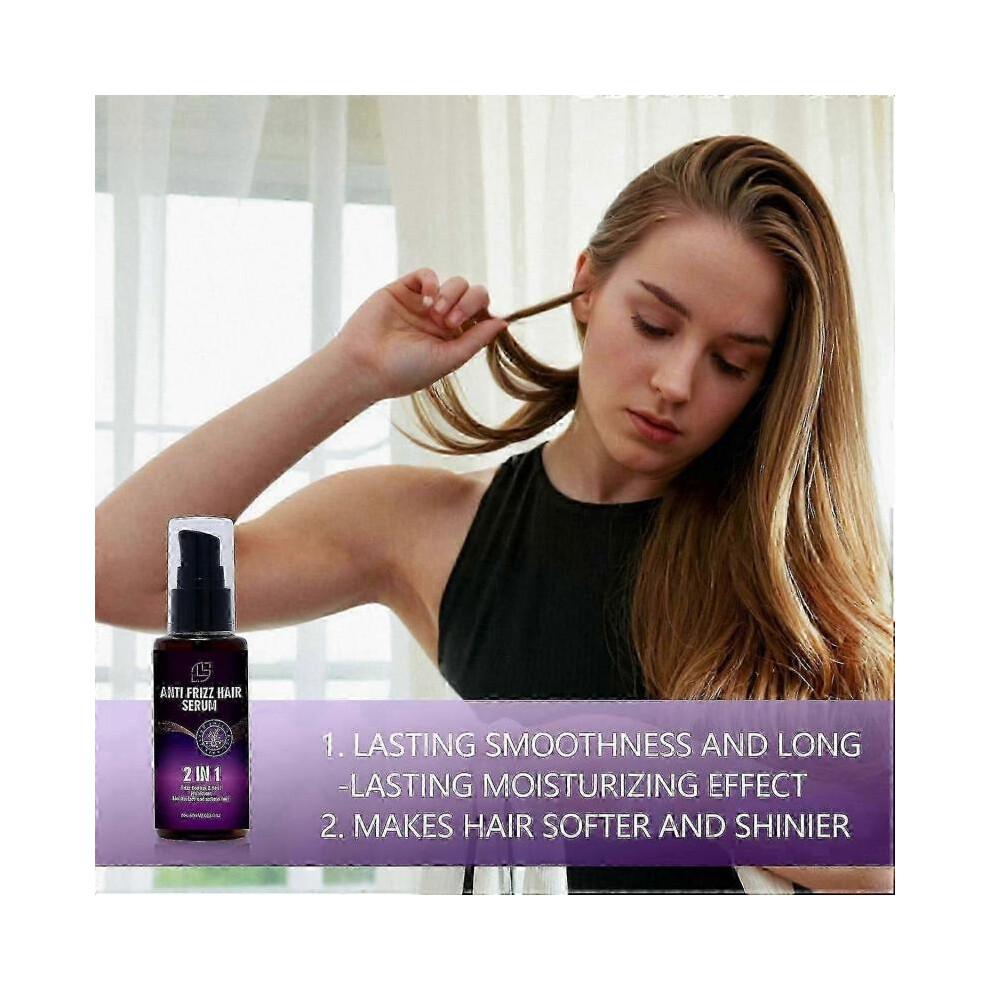 Anti Frizz Hair Serum - 2 In1 Frizz Control & Heat Protectant with Camellia Japonica Seed Oil for Frizzy, Dry & Damaged Hair - Nourishes and Repairs H