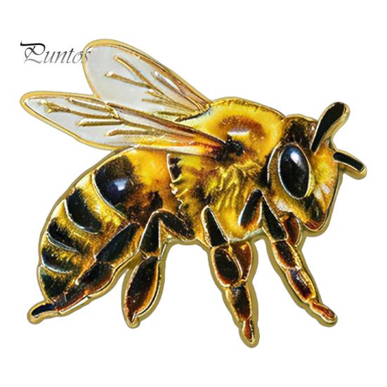 Bee Body Texture Brooch Realistic Brooch, Metal Honey Enamel, Fashion Animal Pin Jewelry for Suits Coats Bags Accessories, Great Mother Wife