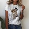 Animal Cat Series 3D Printed T-shirt Summer Round Neck Loose Casual Short Sleeve T-Shirts Women’s