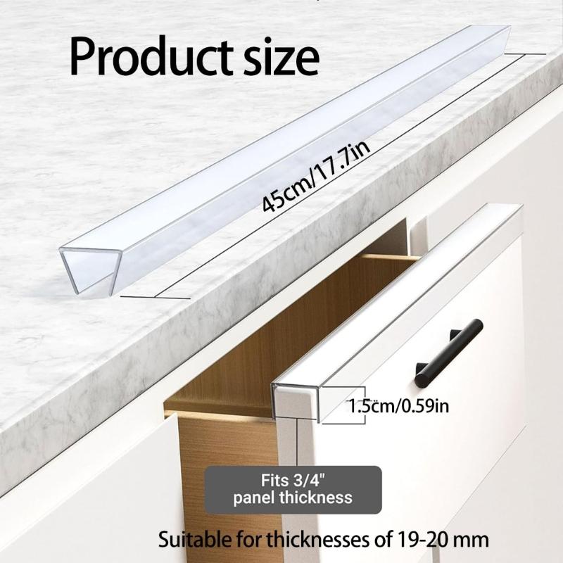 Strong Clear PVC Edges Guard 45cm Adjustable Length Customizable Protector for Cabinet Corner Child Proof Protect