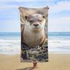 Cute Lutra pattern Beach Towel for Family stuff friend Gift Quick-Dry Sand free For Bath Yoga Tourism Beach Camping Swimming GYM