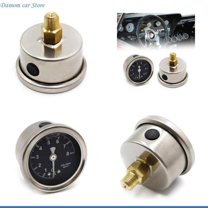 A2UC Universal Oil Pressure Gauges 0-8Bar Oil Press Gauges Press Alarm for Car Marine