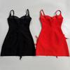 2026 Women's Rhinestone Feather Spaghetti Strap Bandage Mini Dress - Little Black Prom Party Dress
