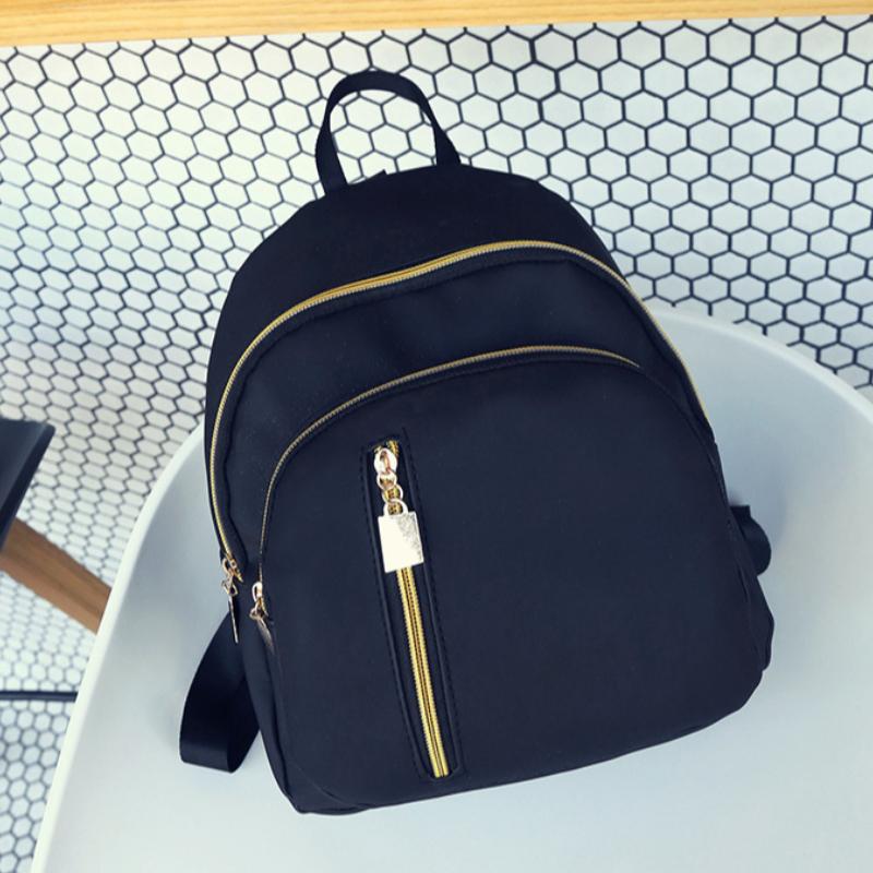 

Рюкзак водонепроницаемый нейлоновый маленький на плечо корейская версия дикой личности маленький рюкзак 24*11*29cm чёрный