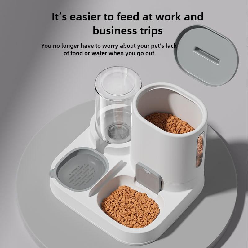 1-Pack Automatic Gravity-Fed Cat Water Dispenser & Feeder - Spill-Proof Large Capacity One-Piece Design