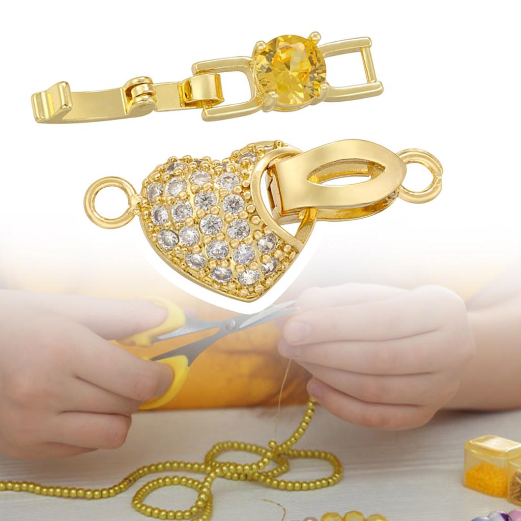 Versatile Jewelry Making Clasps Fashionable Gold Jewelry Clasp Set with Cubic Zirconia for DIY Jewelry Creations