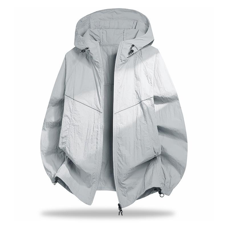 Sunscreen jacket men's 1011 summer sports style thin cool breathable hooded loose sunscreen clothes women