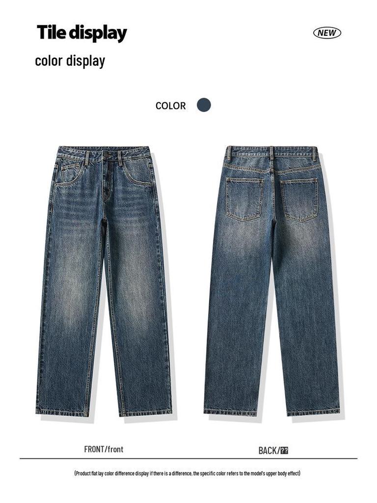 Men's American Retro Loose Straight-Leg Jeans - 2025 Autumn Wide-Leg Casual Trend