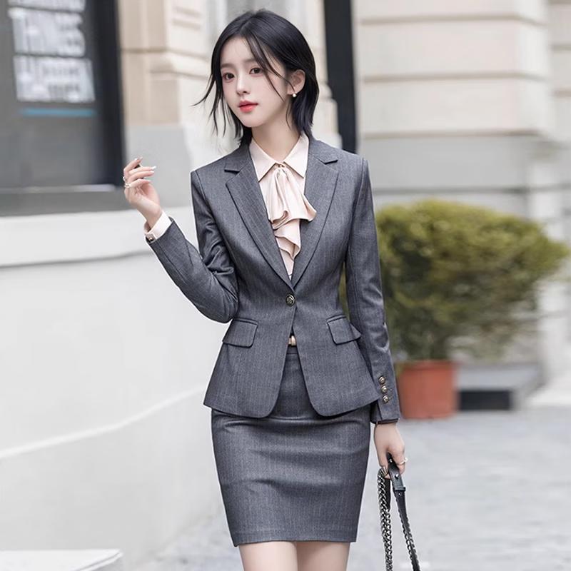 Troloman Women's Striped Professional Suit Set