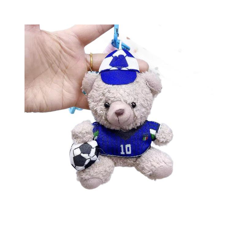 Football Jersey Teddy Bear Plush Keychain - Fan Souvenir Toy
