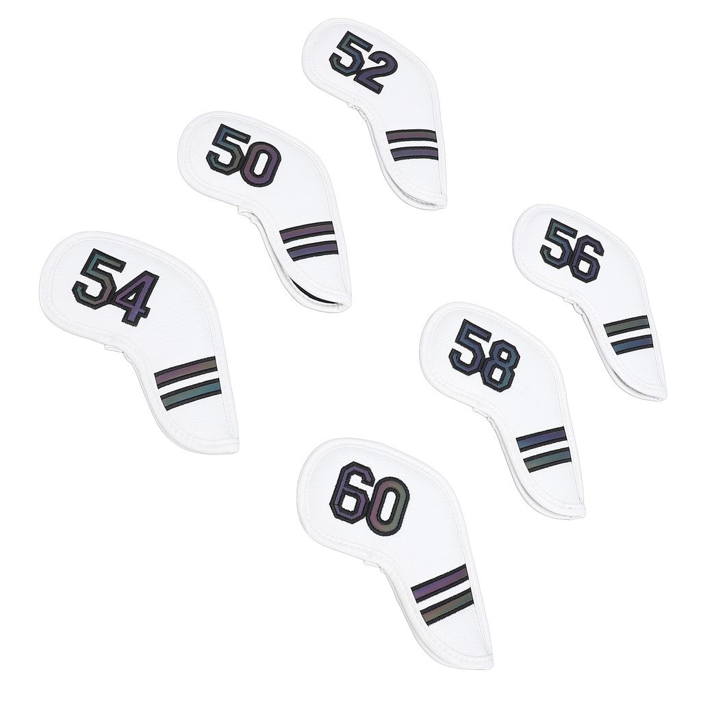 6PCS Golf Club Head Covers PU Leather Abrasion Resistant Clear Numbers Golf Iron Covers Set for Golf Course