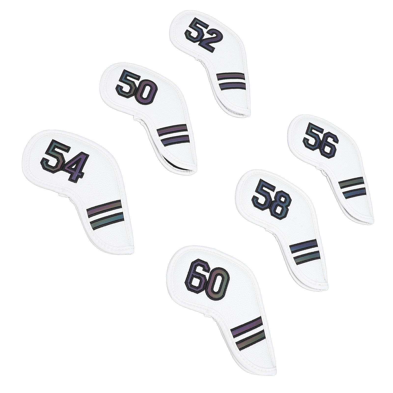 

6PCS Golf Club Head Covers PU Leather Abrasion Resistant Clear Numbers Golf Iron Covers Set for Golf Course