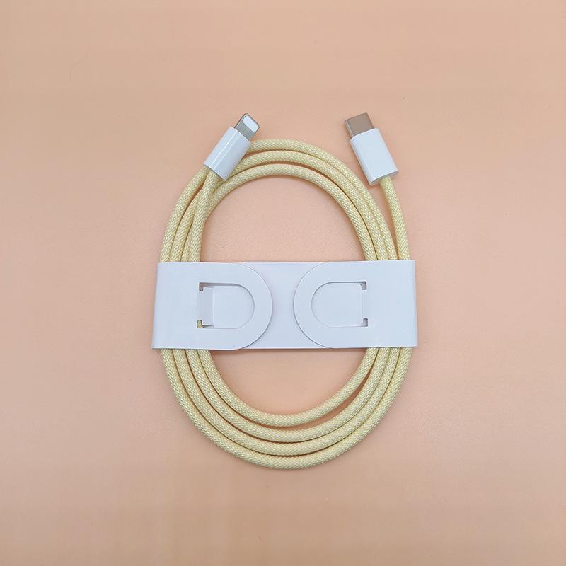 Dual-Head Type-C Male-to-Male Braided Laptop Charging Cable: 15W True PD Fast Charging Compatible.