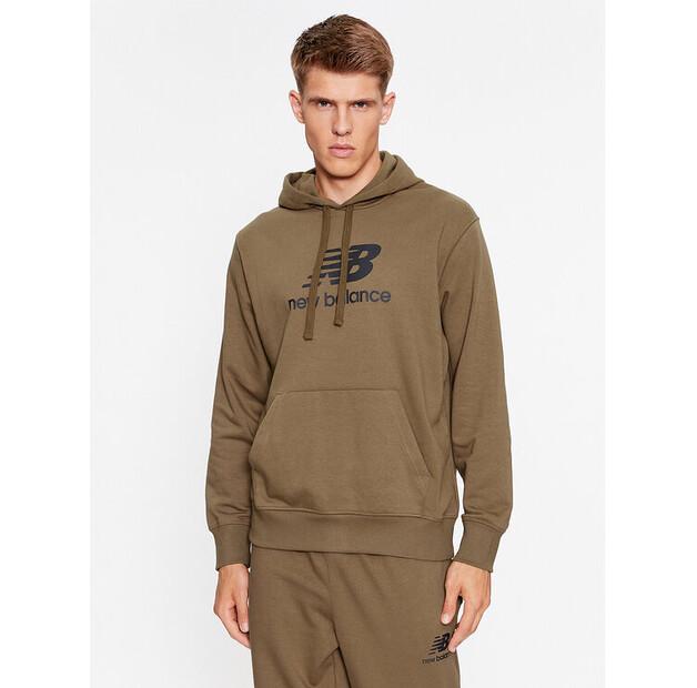 Толстовка New Balance Essentials Stacked Logo French Terry Hoodie EU S