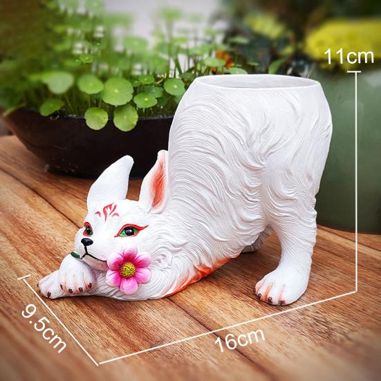 Nine-tailed Fox Flower Pot Indoor Outdoor Resin Planter Pot Home Balcony Garden