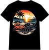 Retro Sunset Tee Beach Palm Tree T Shirt Tropical Summer Sun Soul Coast Tee