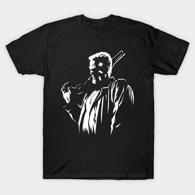 

Men Black Print T-shirt Marv Sin City No-Cut Transfer Paper Print Cotton Tshirt 2XL чорний
