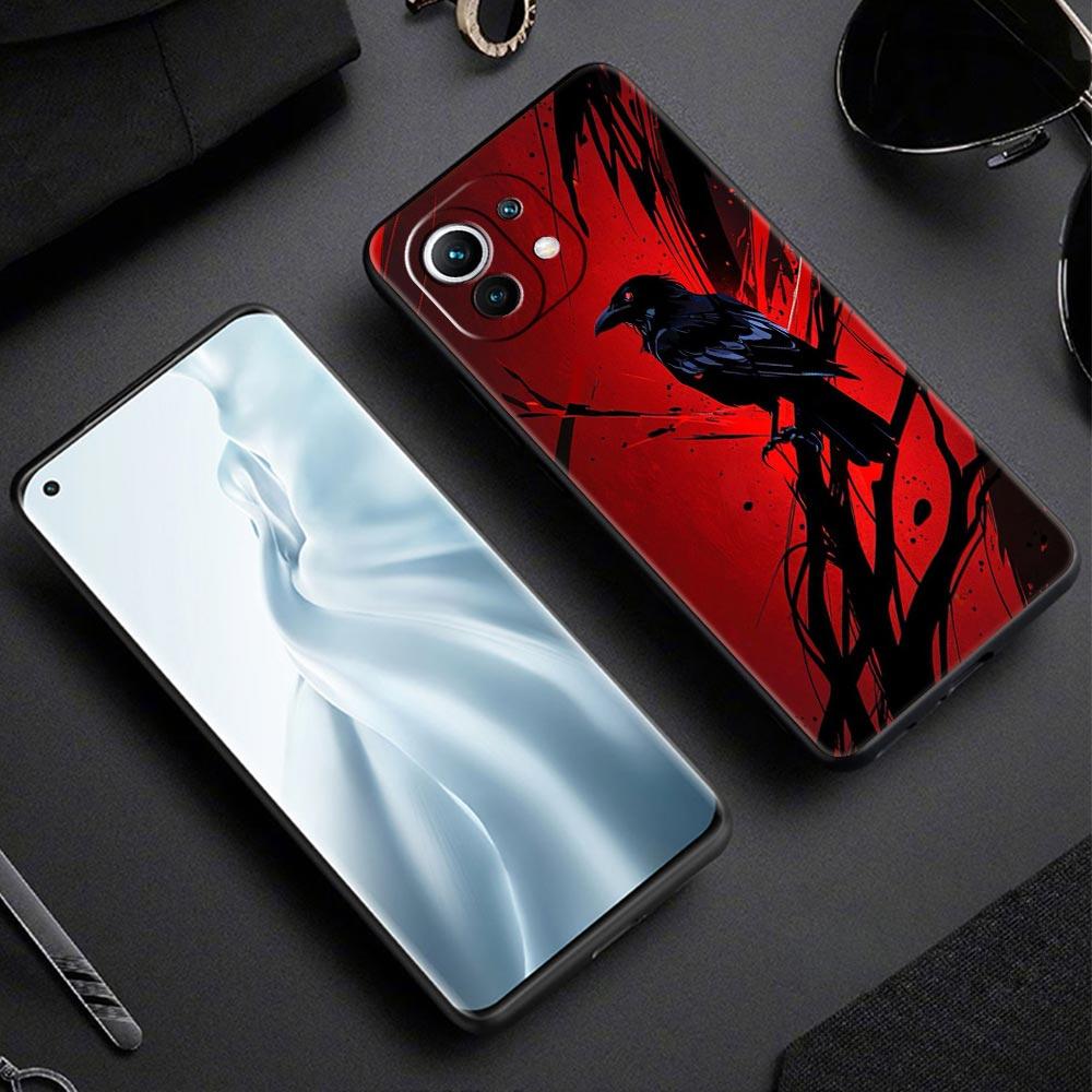 Black Raven Phone Case Cover for Xiaomi Mi 17 Pro Max 15 14 13 12 11 Ultra 15T 14T 13T 12T 11T Pro Lite Soft TPU Shell Funda Bag