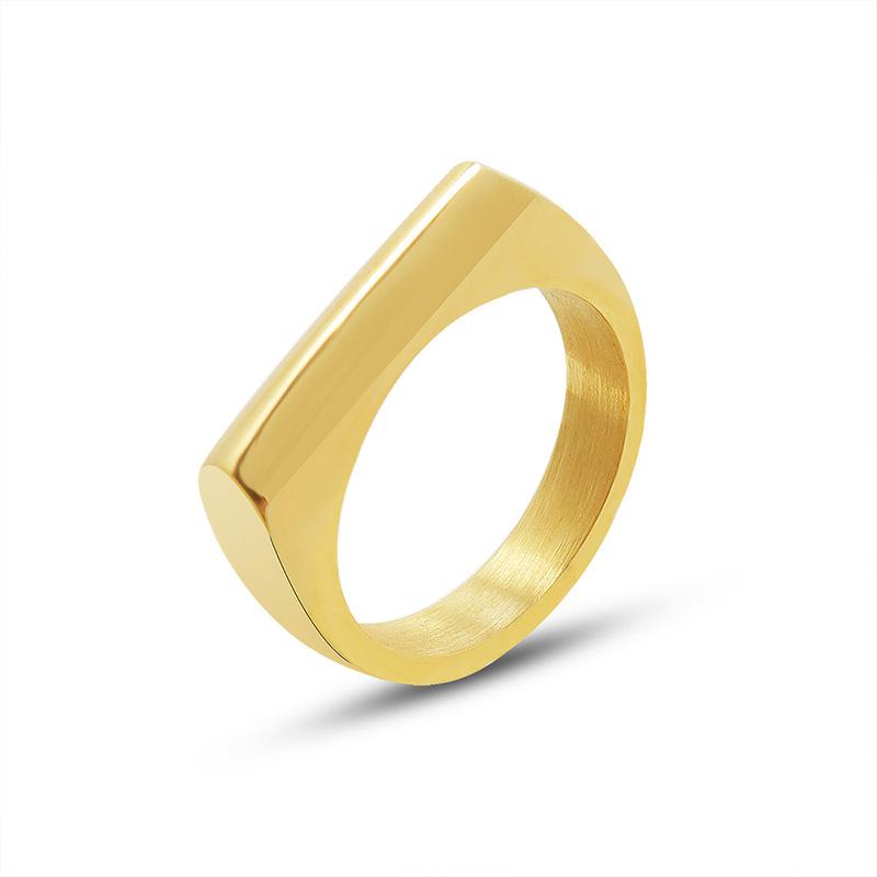18K Gold-Plated Titanium Steel Geometric Stacking Rings