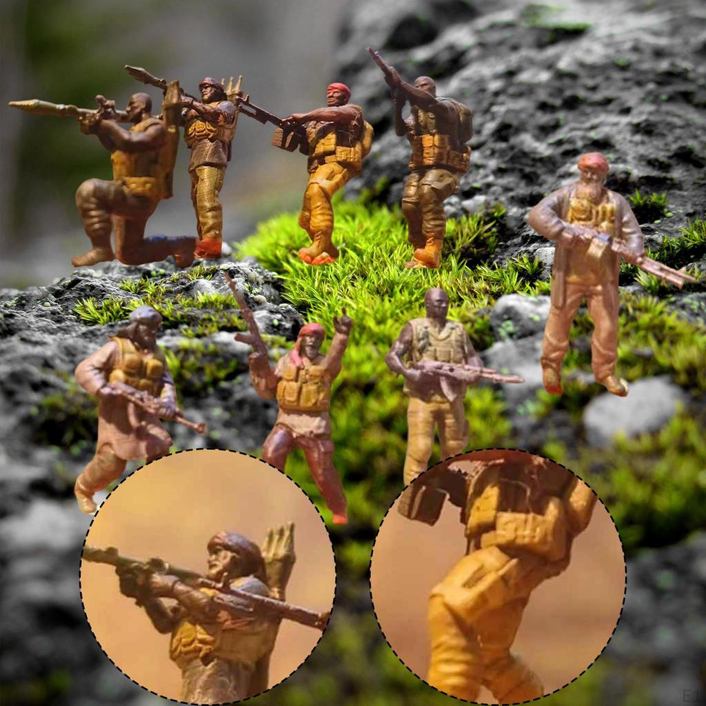 8x 1:64 Mini Middle East Soldiers Figure Models,Playset Prop Themed Toy Collectibles Miniature