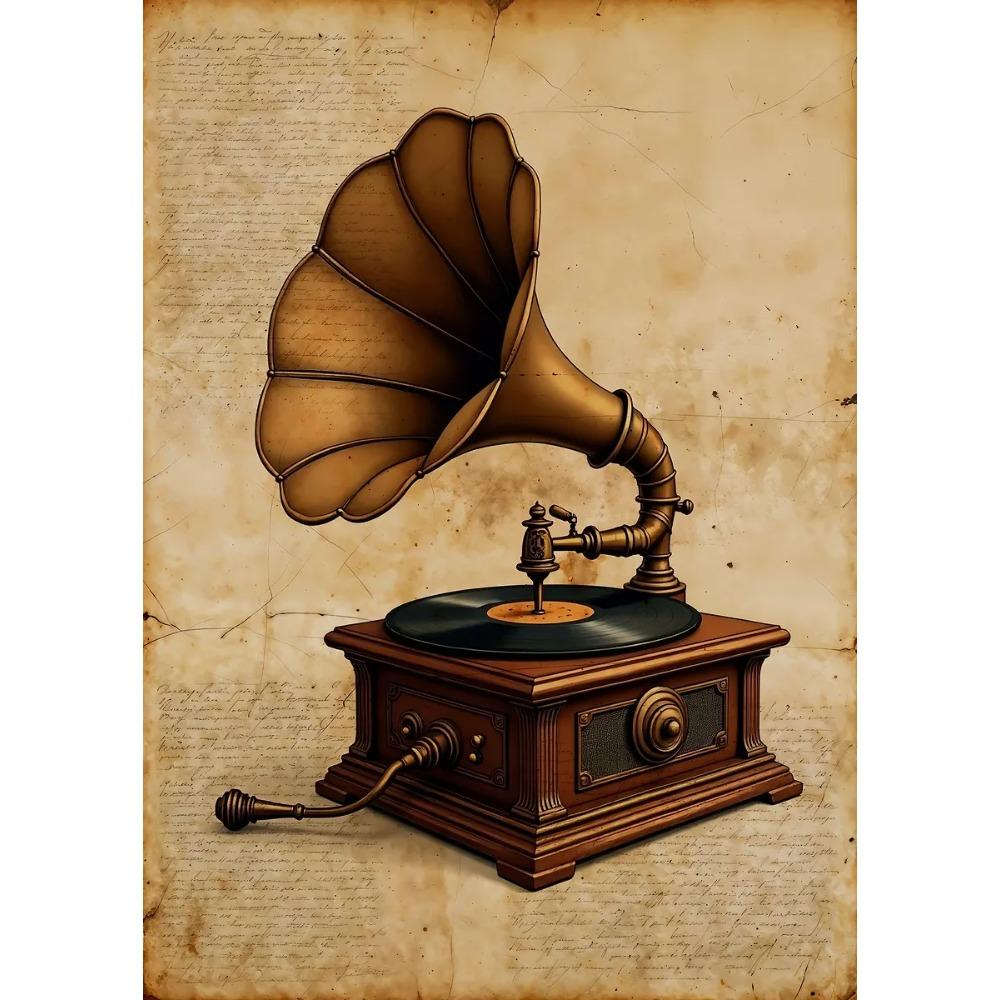 Classic Vintage Steampunk Gramophone Airship Posters Robot Machine Gears Prints Canvas Painting Wall Art Picture Home Room Decor
