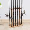 Fishing Rod Holder Wood Ornament 14 Rack Floor Stand for Garage Easy Installation Versatile