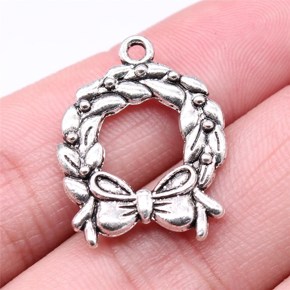 20pcs Bow Tie Connector Zinc Alloy Charm DIY Necklace Making Findings Handmade Tibetan Jewelry
