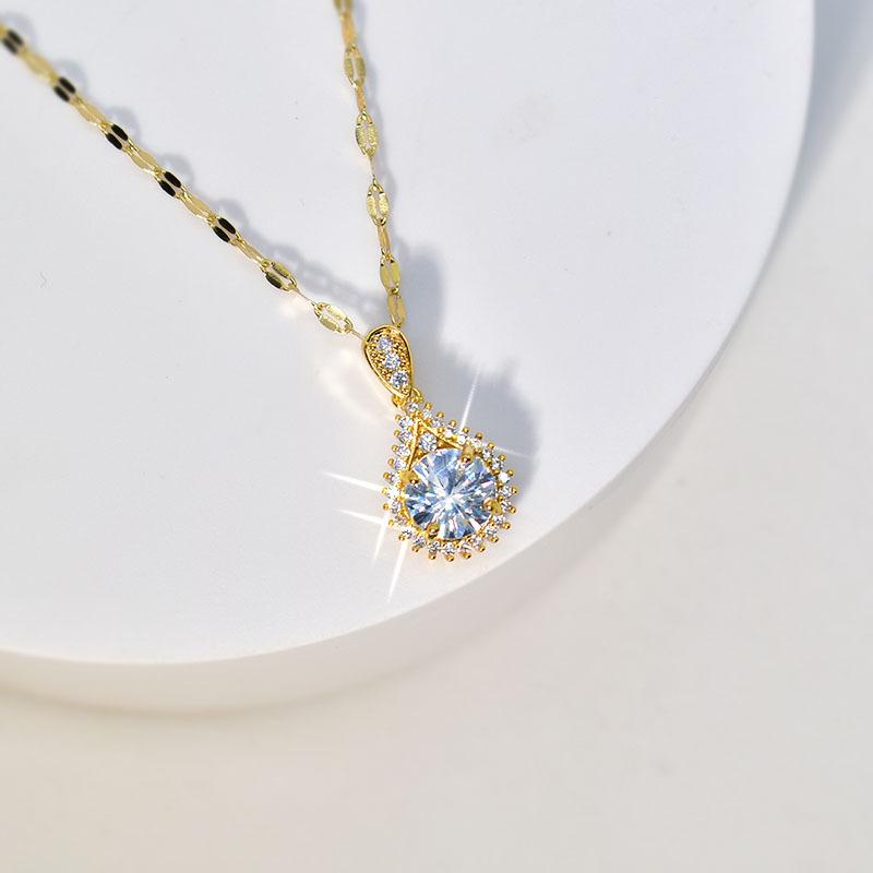 

Ожерелье-капля воды, Простой и персонализированный женский монопродукт, Универсальная титановая стальная цепочка для ключицы