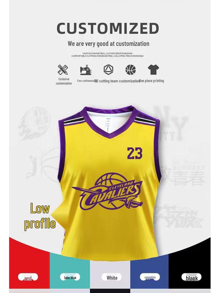 Custom Kids' Basketball Jersey Set - Personalized with Number for Cross-Border Competition Training