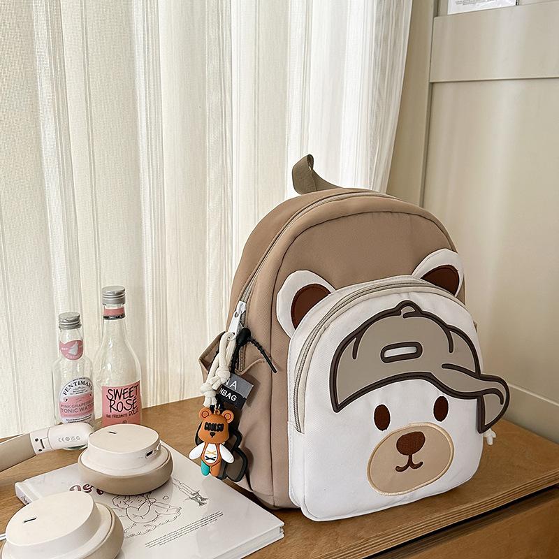 High-value cute cartoon bear backpack, kindergarten children's grade 3-5 students lightweight backpack