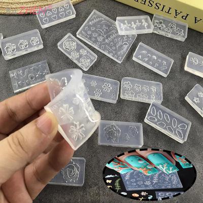 3D Rose Flower Silicone Nail Mold Ocean Style Shell Starfish Nail Transparent Mold DIY Nail Art Decoration Manicure Design Tools