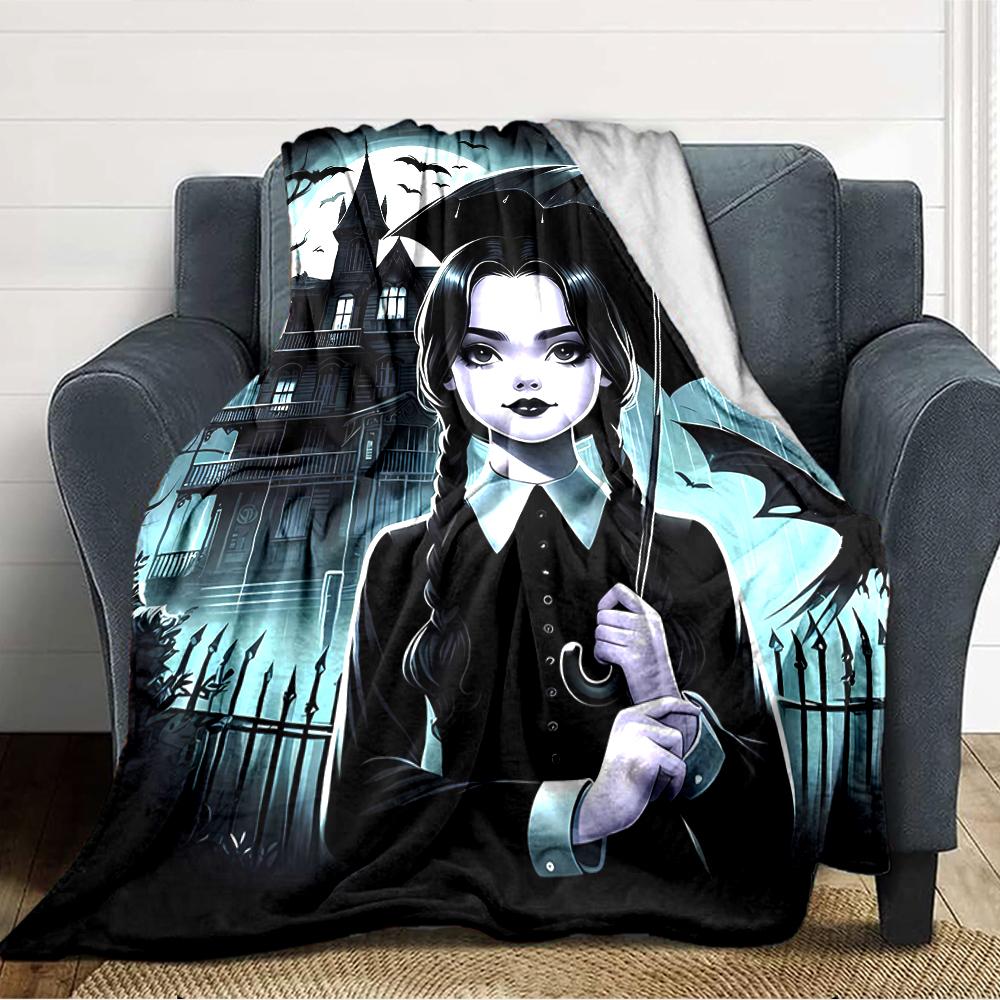 1pc Addams Family Wednesday1 Blanket, Gift, for Men and Women, Soft Blanket, Good for Sofa Bed Couch Travel, Lightweight Flannel Blanket