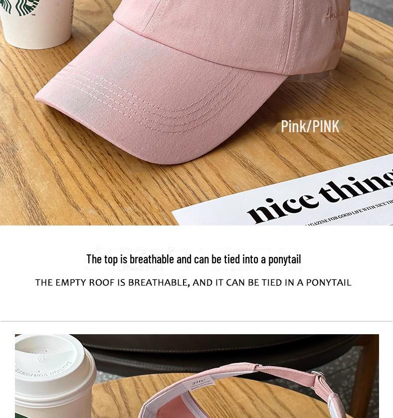 Women's Summer 2024 Ponytail Sun Hat: Open-Top Baseball Cap for Outdoor Sun Protection