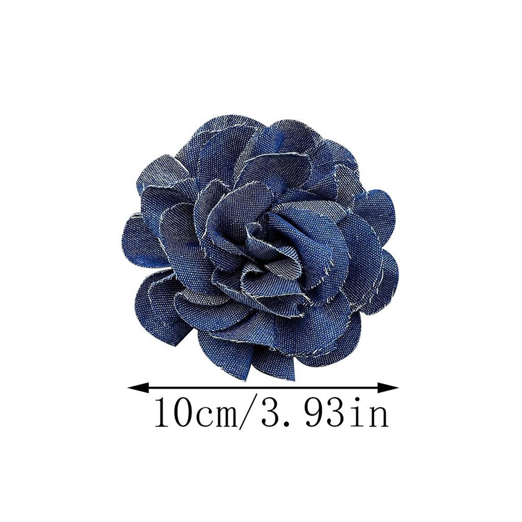 Blaue Stoff Kamelienblüten Broschen für Damen Handgefertigte Stoff Anstecknadeln Korsage Modeschmuck Abzeichen Stoffaccessoires