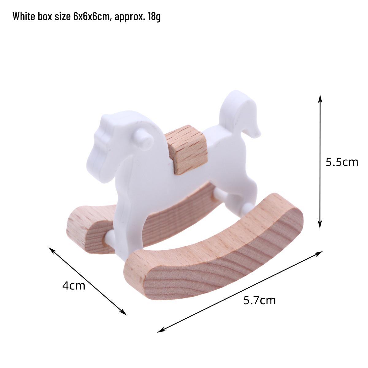 

Mini Wooden Rocking Horse Model for Dollhouse Blythe Scene Simulation Furniture Ornaments білий
