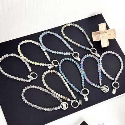 Pingente de Bolsa e Chaveiro para Celular com Contas de Cristal