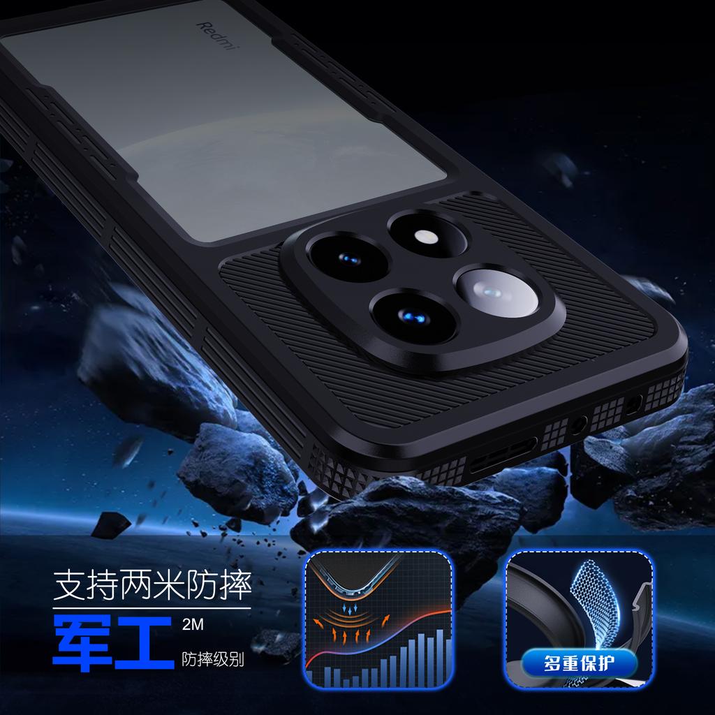 REDPEPPER For Xiaomi Redmi Note 14 Pro 5G IP68 Phone Case Clear Back Waterproof Cover