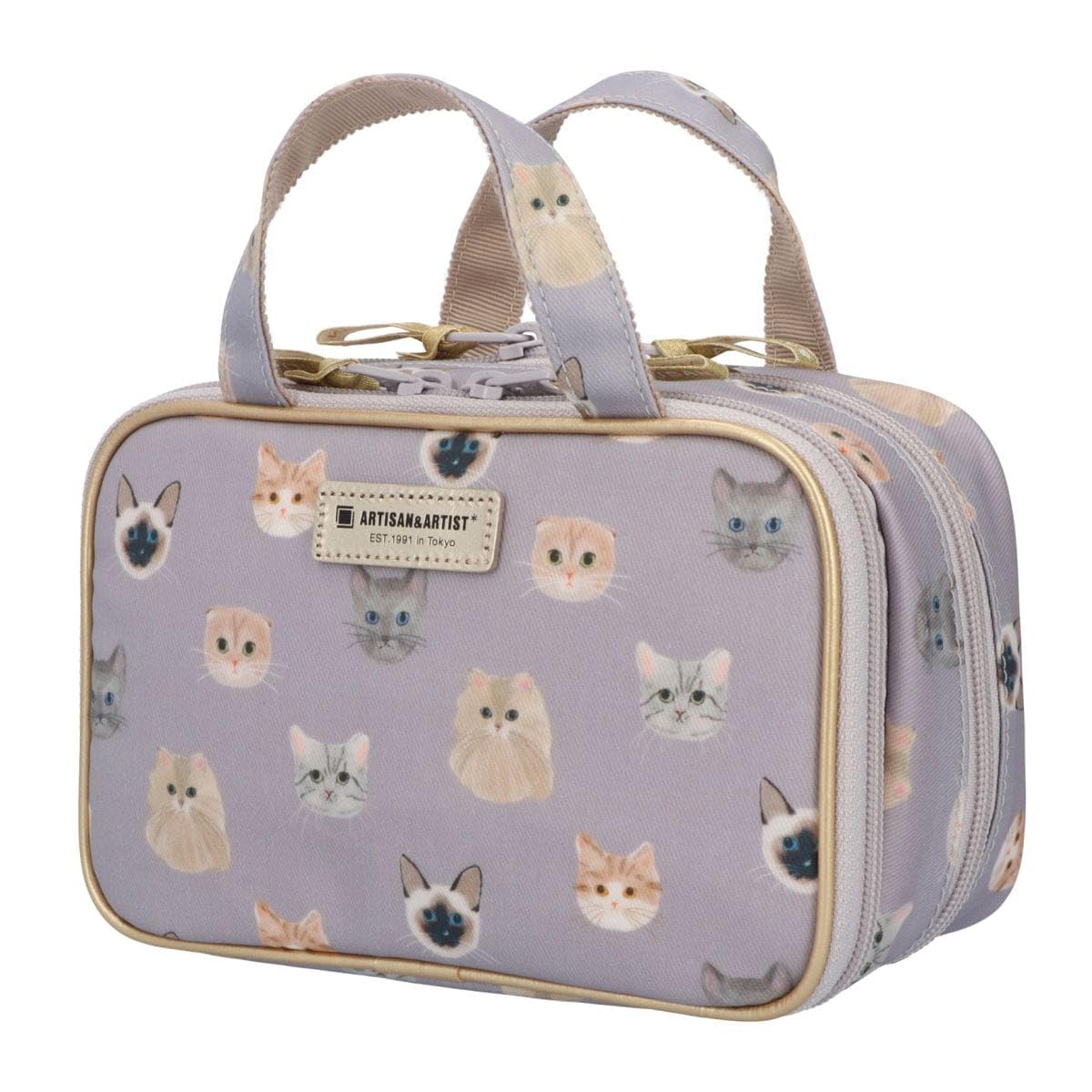 

[ARTISAN&ARTIST*] Whisker Whisper Medium Pouch with Lip & Brush Holder (5WP-WI614)