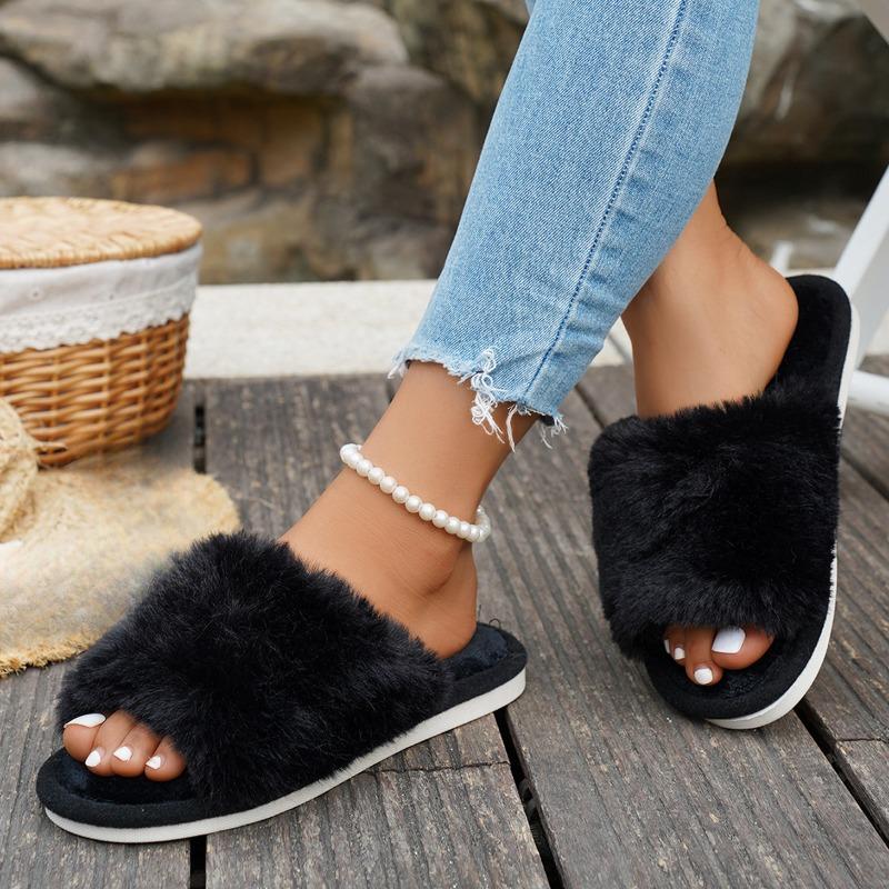 

Новые сказочные шерстяные туфли для женской верхней одежды, ленивые тапочки 42/43 чёрный