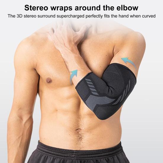1Pc Elbow Brace Ergonomic Design Compression Shock Absorption High Stretchy Knitting Elbow Protection Not Tight Elastic Gym Sport Arm Sleeve