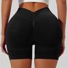 Women's Fashionable Seamless Sports Yoga Shorts, Hip Lifting Sports Pants, Abdominal Compression Fitness Pants, Three Piece Pants