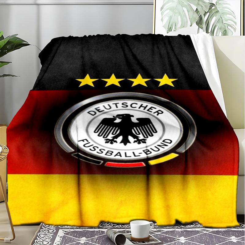 1PC Germany Football Emblem Printed Soft Flannel Blanket Throw for Adult Bedroom Living Room Sofa Camping Travel Fan gifts Christmas Gifts