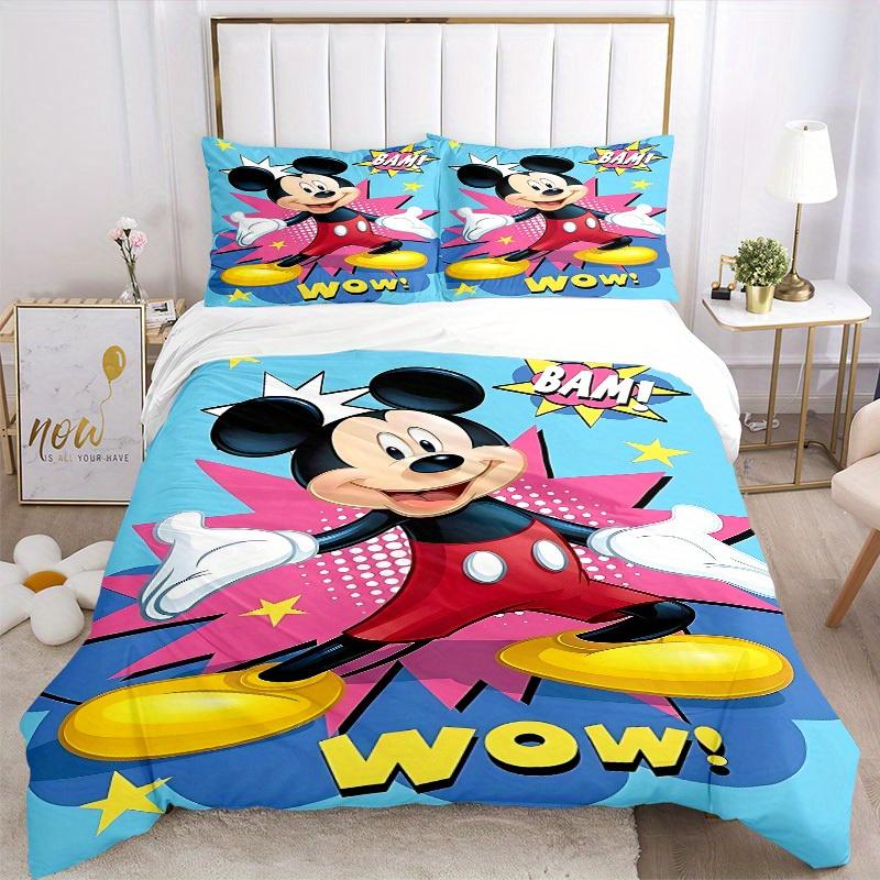 3pcs Mickey Mouse Comic 1 Cover+2 Pillowcases, Pillow Inserts Not Included, Machine Washable, All-Season Use, Teen and Adult Rooms091