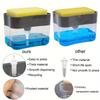 Durable Plastic Kitchen Soap Dispenser Set with Sponge Holder and Bonus Sponge for Home Cleaning