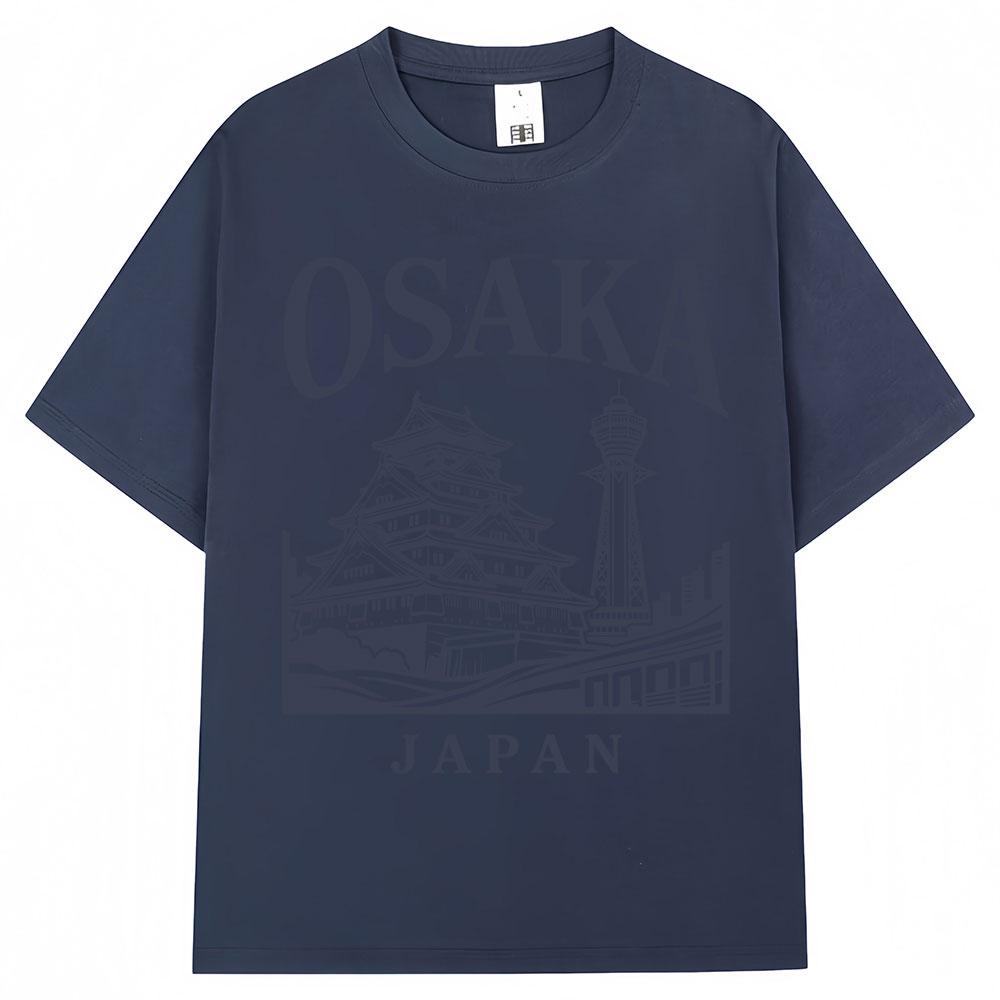Japanese Style Osaka Print Tshirts Travel Destination Souvenir Unisex Unisex Fashion Vintage Short Sleeve Oversized Cotton T Shirts