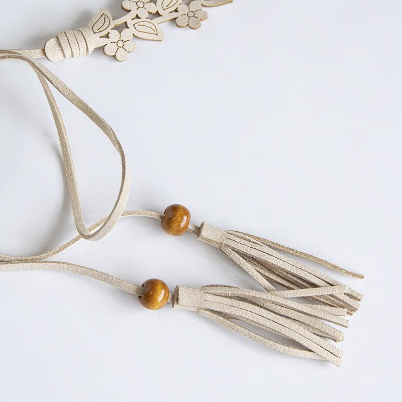 Bohemian Belt Hollow Flower Tassel Super Fiber Soft Vacation Natural Texture Women's Waist Rope